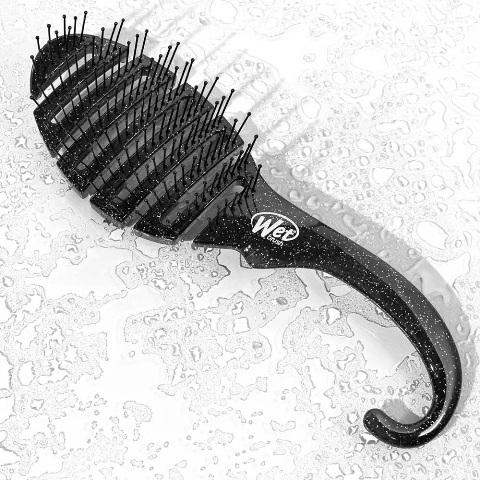 Wet Brush Shower Comb Black Glitter Detangling Hanging