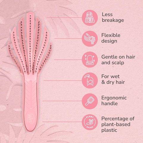 Wet Brush Go Green Pink Curl Detangler Wet Brush