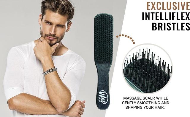 Wet Brush Men's Original Detangler Handle Brush Black Wet Brush