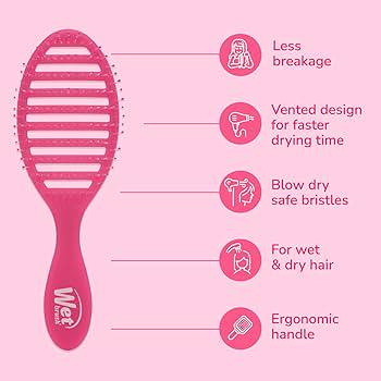 Wet Brush Pink Frost Speed Dry Original Detangler Wet Brush