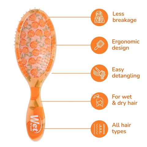 Wet Brush Tutti Fruitti Peaches Oval Paddle Detangler Original Wet Brush