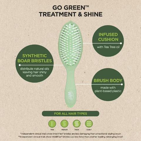 Wet Brush Go Green Frost Green Tea Tree Oil Infused Detangler Wet Brush