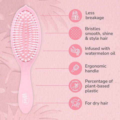 Wet Brush Go Green Frost Watermelon Oil Infused Detangler Wet Brush