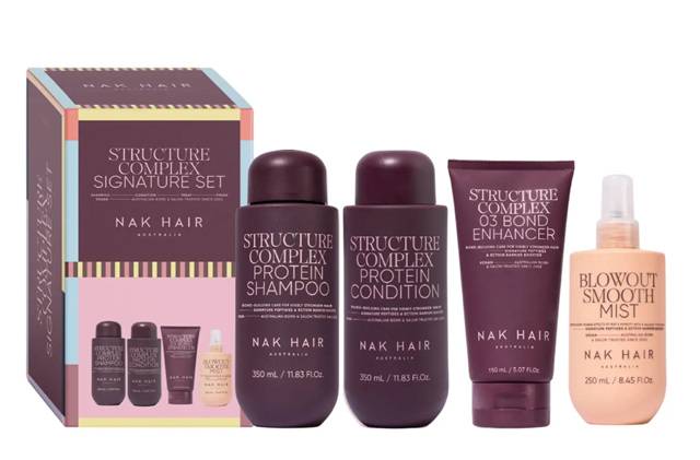 Nak Quad Structure Complex Signature Set Shampoo, Conditioner 350ML, Bond Enhancer 150ML And Root Lift Mist 250ML Nak