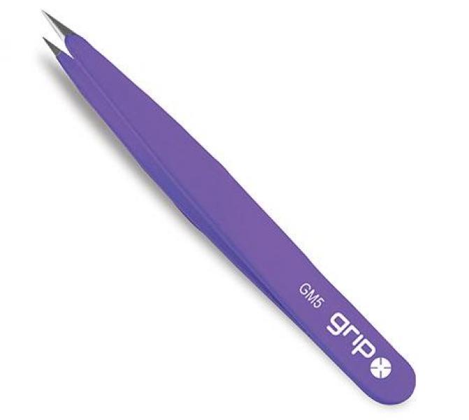 Grip Tweezers Targeted Precision Pointed Matte Purple Grip