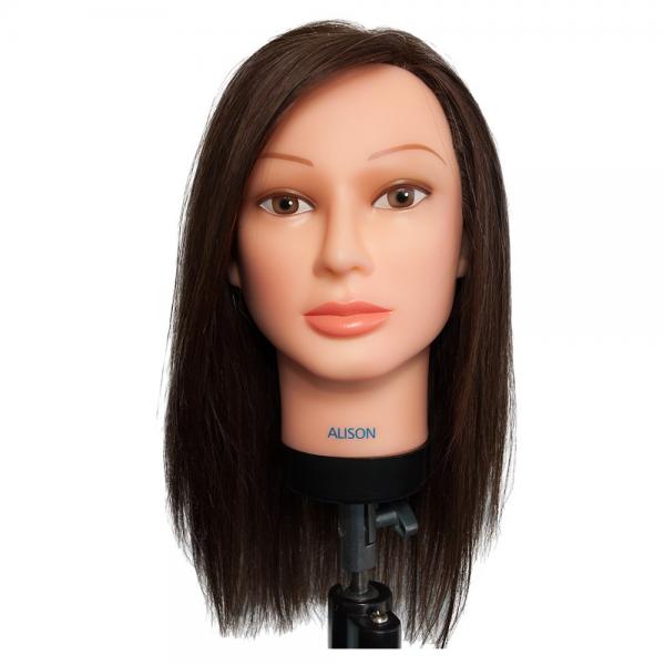 Mannequin Alison Ladies Head Med Long Brown Human Hair Dateline
