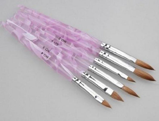 Acrylic Brush Size 6CT Pure Sabel In Tube Pink Swirl Handle Finishing Touch Wangaratta