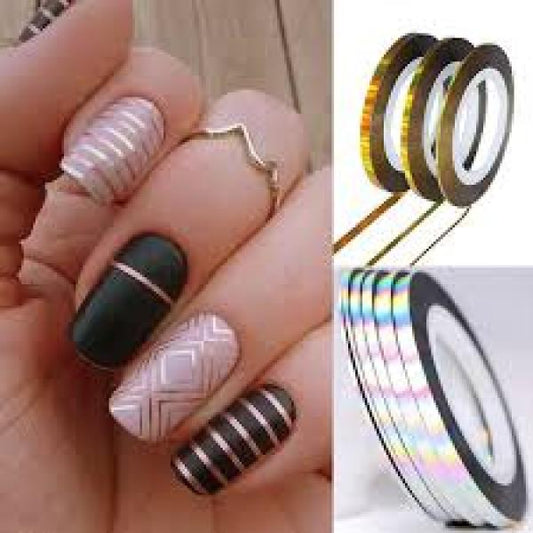 Striping Tape Assorted Colors Pre Cut Foil For Nail Art Work Finishing Touch Body Hair And Beauty Supplies