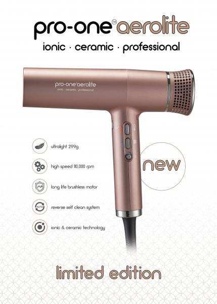 Pro-One Gold Aerolite Ionic Ceramic Professional Limited Edition Hair Dryer Pro-One