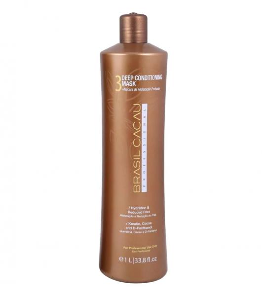 Brasil Cacau Deep Conditioning Mask Smooths, Restructures Hair Shaft And Reduces Frizz 1000ML Brasil Cacau