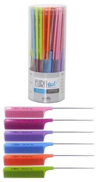 Euro Stil Metal Tail Comb Assorted Colors