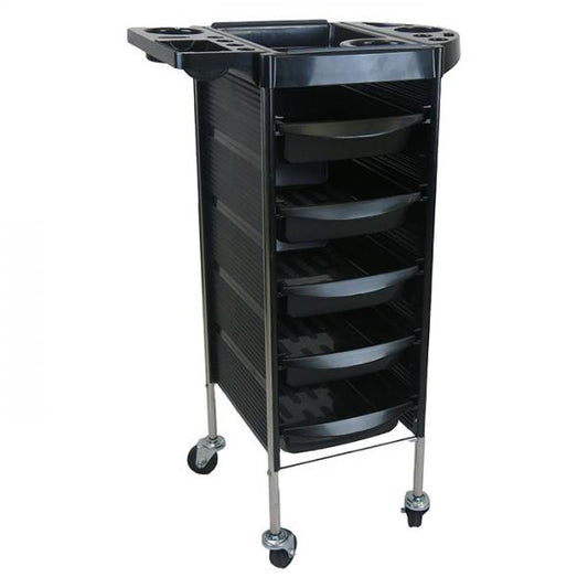 ADA Hairdressing Trolley Five Tier Black Delta