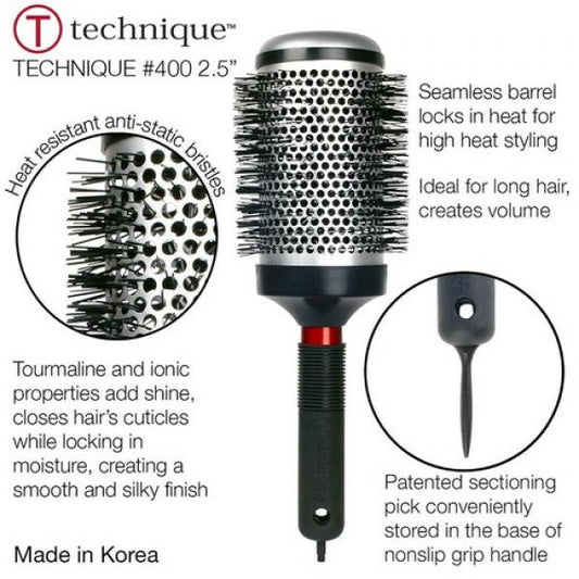 Cricket 400 Technique Thermal Style Plus Round Brush. Cricket