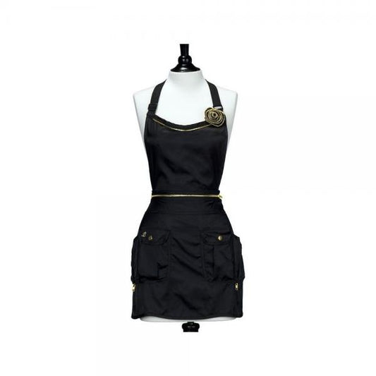 Jessie Steele Apron Convertable Black Or Gold Rosette. Finishing Touch Body Hair And Beauty Supplies