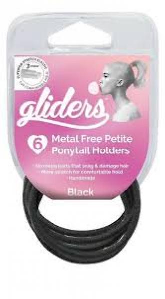 Gliders Pony Tail Holders Petite Black 20 Pack Metal Free. Finishing Touch Body Hair And Beauty Supplies