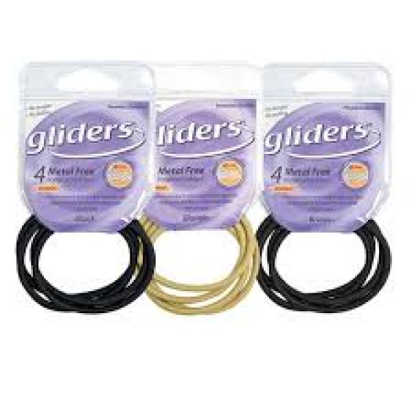 Freestyle Gliders Ponytail Holders Thin Metal Free Brown Four Pieces Freestyle