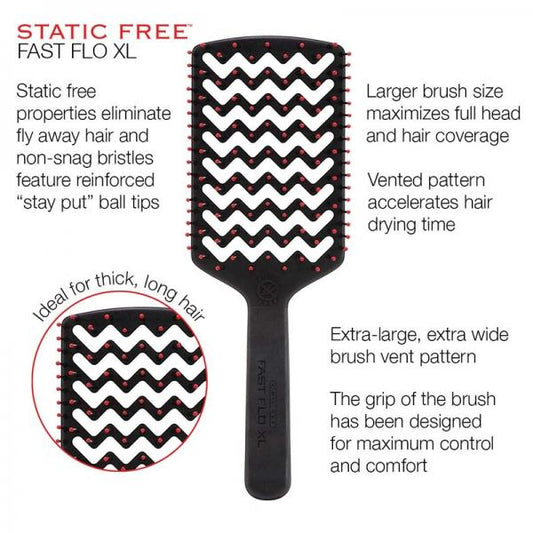 Cricket Static Free Fast Flo XL Vented Paddle Brush Cricket