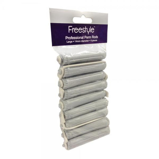 Freestyle Perm Rods Grey Nine Pack With Rubbers