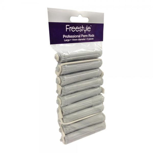 Freestyle Perm Rods Grey Nine Pack With Rubbers Chemcorp