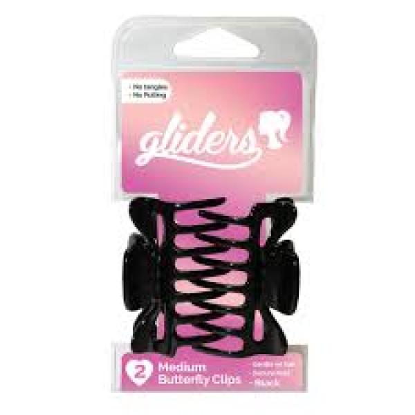 Gliders Two Piece Butterfly Clip Black Medium Gliders