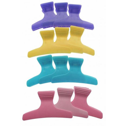 Santorini Plastic Butterfly Clips Assorted Colours Pack Of 12 Santorini