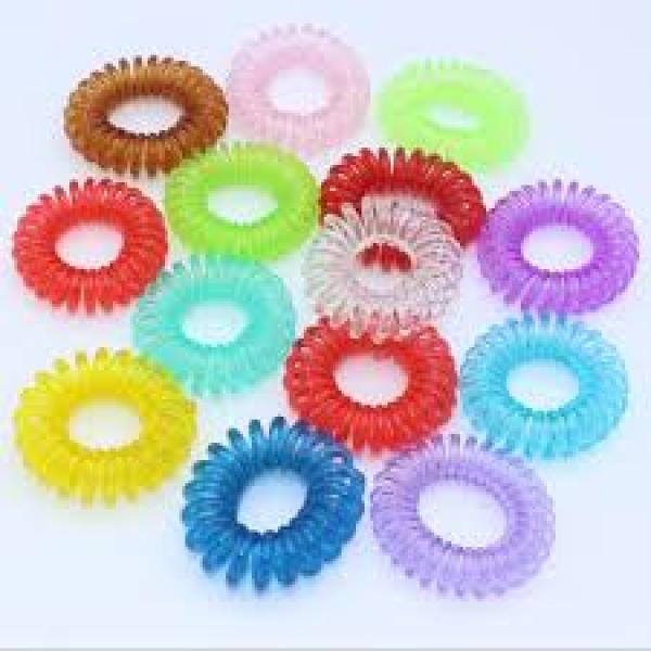 Girly Curly Elastic Plastic Hair Ties Assorted Colors Pack Of Ten. Finishing Touch Wangaratta