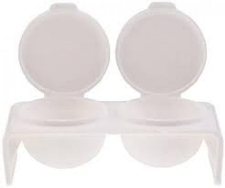 Indiana Nails Dappin Dish White Double Well With Lids Plastic Indiana Nails