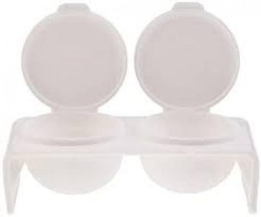 Indiana Nails Dappin Dish White Double Well With Lids Plastic Indiana Nails