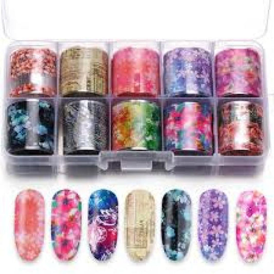 Nail Art Foil 30 Roll Mix Pack Each Roll Approx 4.3CM Long. Finishing Touch Body Hair And Beauty Supplies
