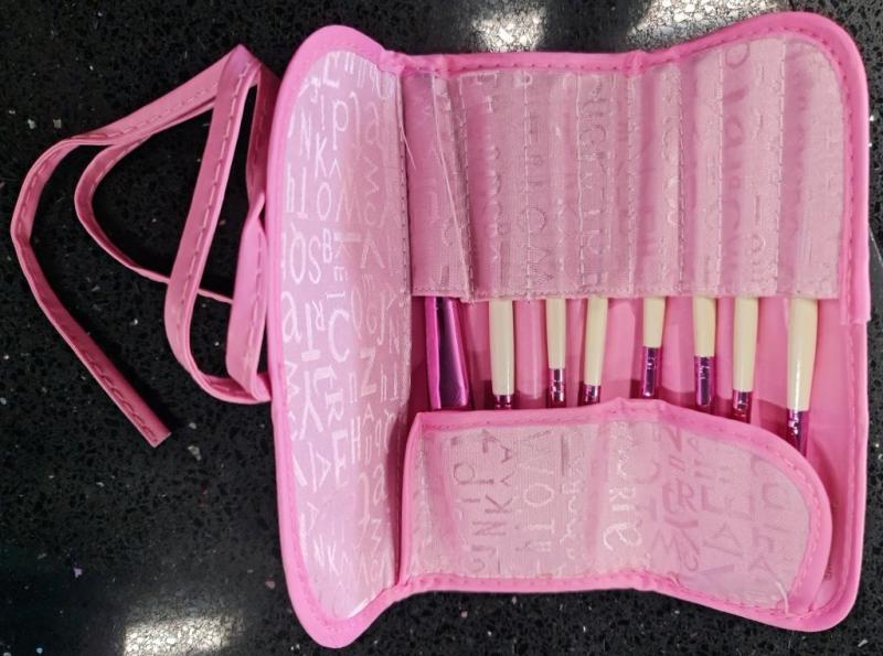 Georgia Ella Cosmetics Make Up Brush Kit Compact Travel Pink Eight Pieces Georgia Ella Cosmetics