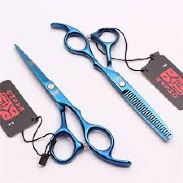 KASHO Blue Japanese Scissor And Thinner 5.5 Inch Kit In Leatherette Case Kasho
