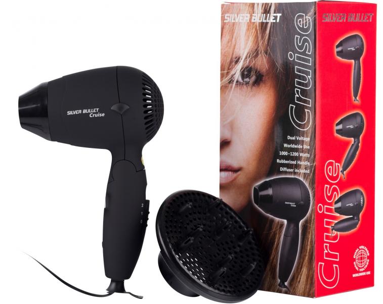 Silver Bullet Cruise Travel Dryer World Wide Voltage Includes Diffuser Silver Bullet