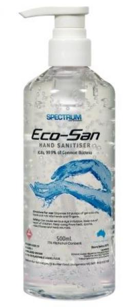 Spectrum Eco San Hand Sanitiser Local Product 500ML