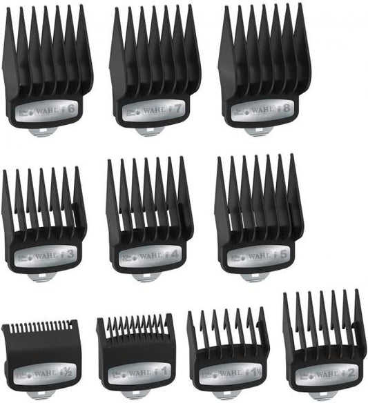 Wahl Clipper Attachments Premium Set Includes 10 Sizes Black And Chrome Wahl