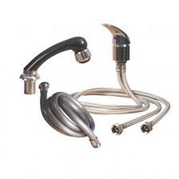 Flick Mixer Set Chrome For Hair Wash Basin Includes Flick Mixer Braided Hoses Wash Handle