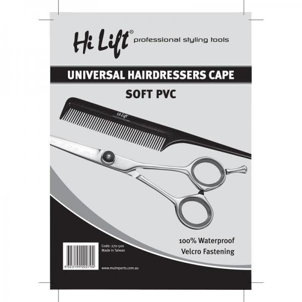Hi Lift Universal Hairdressers Cape Soft PVC Black Hi Lift