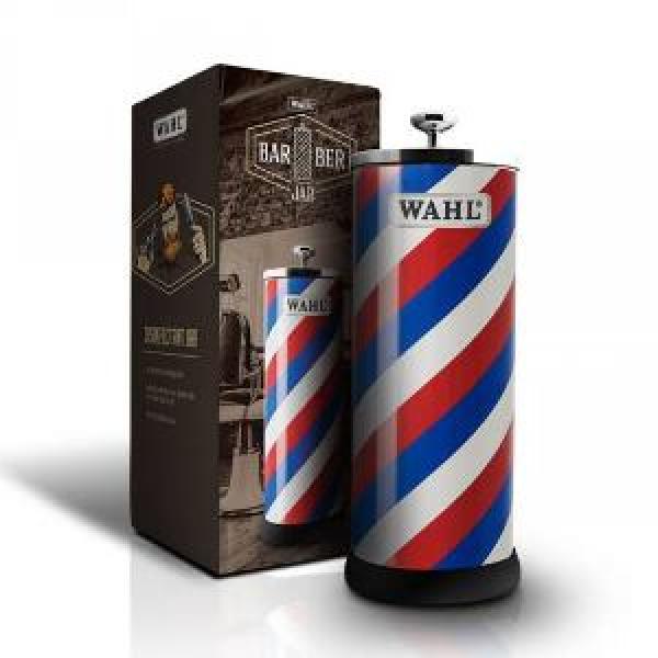 Wahl Disinfectant Jar Barber Pole Style With Lid And Silicon Base Wahl