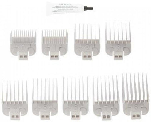 Andis Clipper Attachment Gaurd Set For Us Pro Supra ZR Includes 123468 Nine Pieces