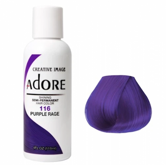 Adore Plus Semi Permanent Hair Color Purple Rage 118ML Adore