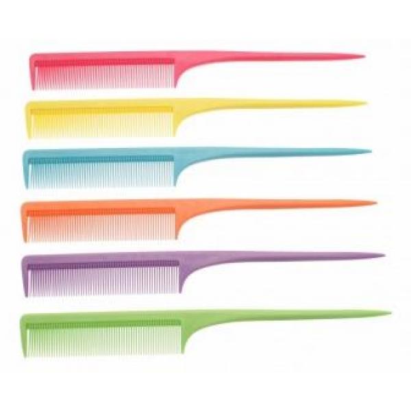 Santorini Plastic Tail Combs Candy Colors Six Pack Santorini