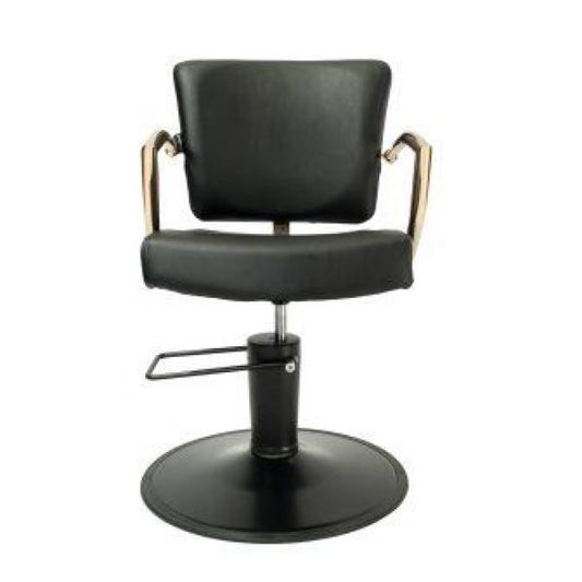 Tahlia Hydraulic Salon Chair Matte Black Rose Gold Finishing Touch Wangaratta