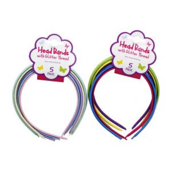 Head Bands Sere Tetes Paillettes With Glitter Thread 5 Pack Finishing Touch Wangaratta