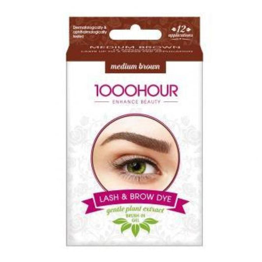 1000 Hour Medium Brown Plant Based Eyelash And Brow Dye Kit