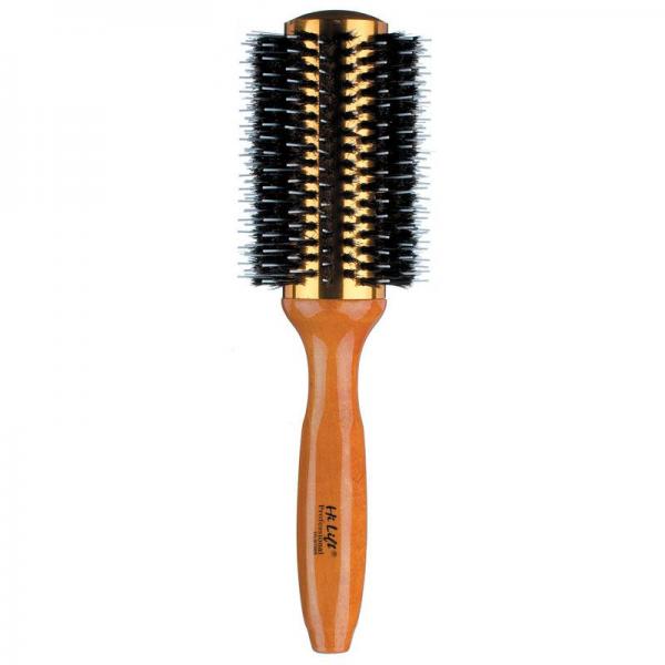 Hilift Round Porcupine 18 Row Ceramic Brush With Wooden Handle