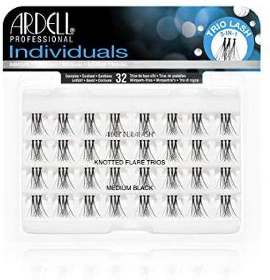 Ardell Individuals Knotted Flare Trios Medium Black Lashes Ardell