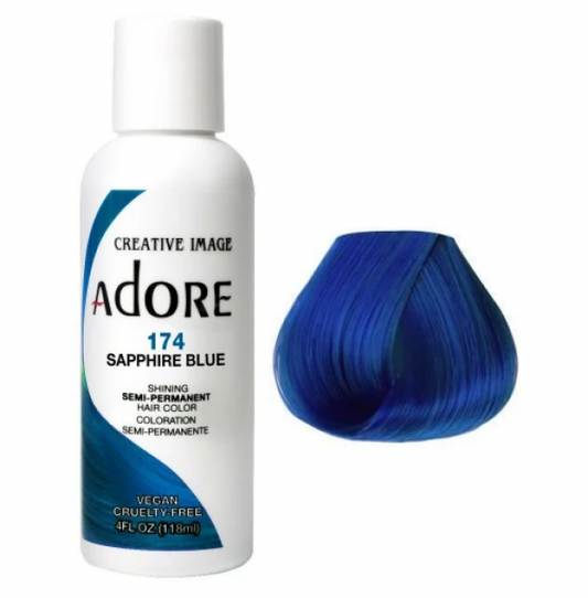 Adore Plus Semi Permanent Hair Color Sapphire Blue 118ML Adore