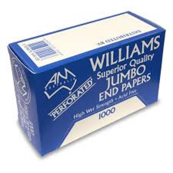 Perm Papers AMW Jumbo Perforated 1000 End Papers Blue Box A M Williams