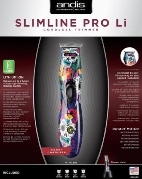 Andis Slimline Cord or Cordless Trimmer Pro Li With Accessories Skull Andis