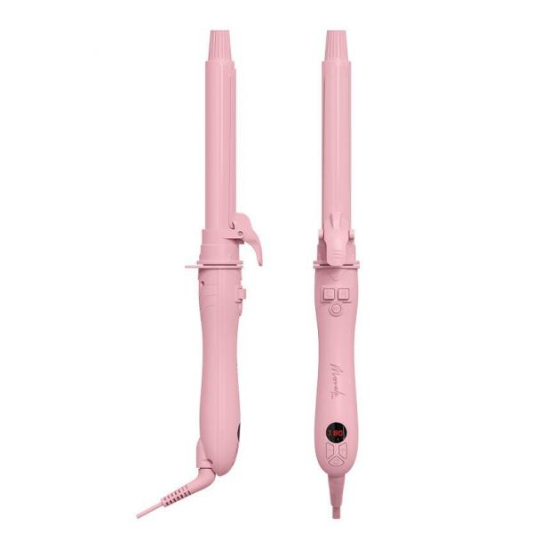 Mermade Spin Rotating Curling Wand Tong 25MM Pink Silver Bullet