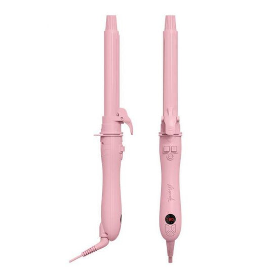 Mermade Spin Rotating Curling Wand Tong 25MM Pink Silver Bullet